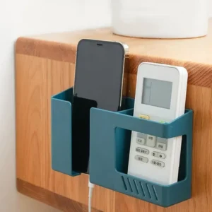 Wall Mounted 2-in-1 Mobile Phone Charging Stand and Multipurpose Storage Holder Bracket