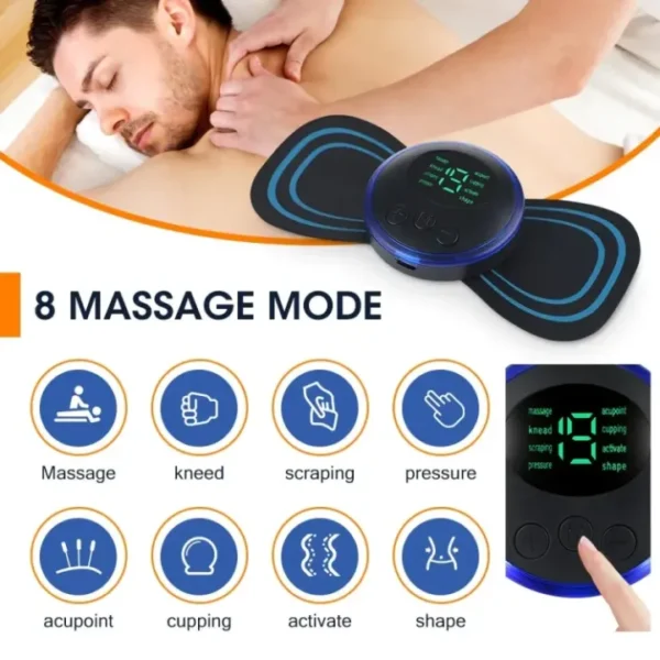 Tens Units EMS Mini Massager,Muscle Stimulator Full Body Relaxation Machine Rechargeable Device for Legs Back Neck Pain Relief Electromagnetic Therapy For Unisex - Image 3