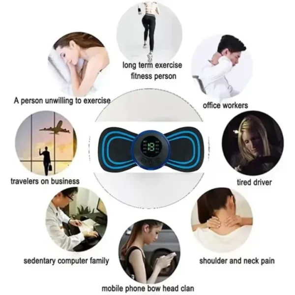 Tens Units EMS Mini Massager,Muscle Stimulator Full Body Relaxation Machine Rechargeable Device for Legs Back Neck Pain Relief Electromagnetic Therapy For Unisex - Image 4