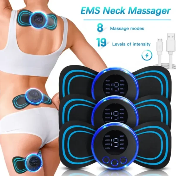 Tens Units EMS Mini Massager,Muscle Stimulator Full Body Relaxation Machine Rechargeable Device for Legs Back Neck Pain Relief Electromagnetic Therapy For Unisex - Image 2