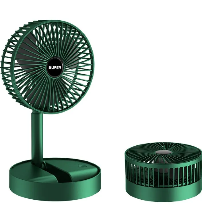 rechargeable Electric Fan Mini Foldable Telescopic Fan Low Noise Portable Folding Telescopic Small Desktop Fan - Image 2